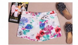 US stock pantalones de estilo floral [SP-O12071917]