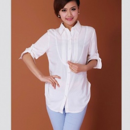 blusa de mangas largas de color blanco se vende bien - Click Image to Close