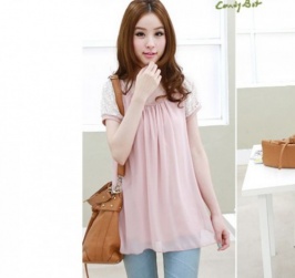 blusa de estilo hermoso de color rosada - Click Image to Close