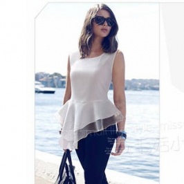Fashion Cool Irregular Pure Color Zipper Short Dress White - Click Image to Close
