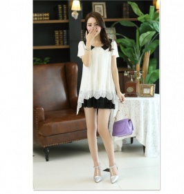 blusa moda de estilo elegante de color blanco [SP-WY14062804-2]