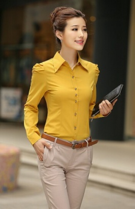 blusa de estilo elegante de color amarillo [SP-LY14071608]