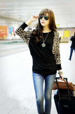 camisa de estilo modelo y coreano de color en foto [SP-LY14082102]
