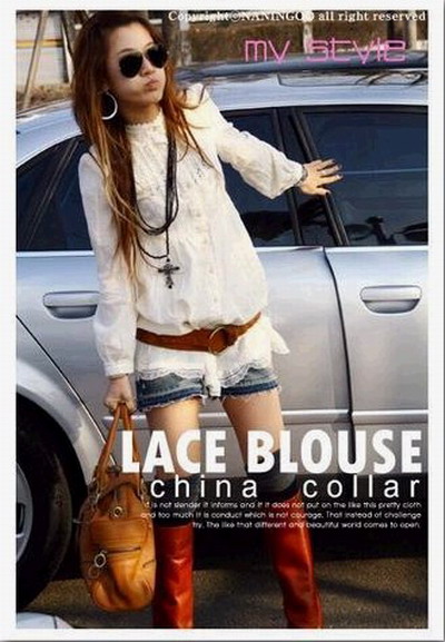 Blusa Larga Color en blanco Estilo coreano se vende bien
