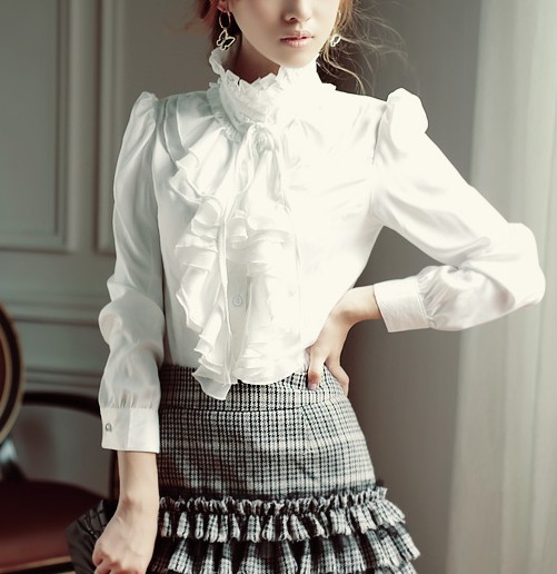 blusa moda estilo de corea de color blanco  vende bien US stock