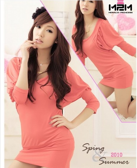 blusa larga de estilo elegante y de mangas murcielago color rosada US stock