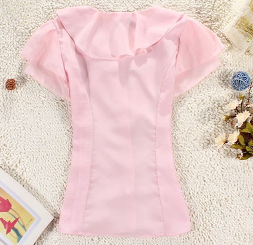 blusa de estilo hermoso y elegante de color rosada US stock