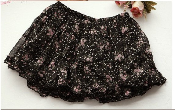 falda de estilo elegante de floral de color negro