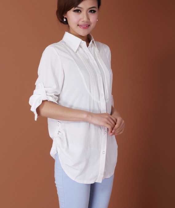 blusa de mangas largas de color blanco se vende bien