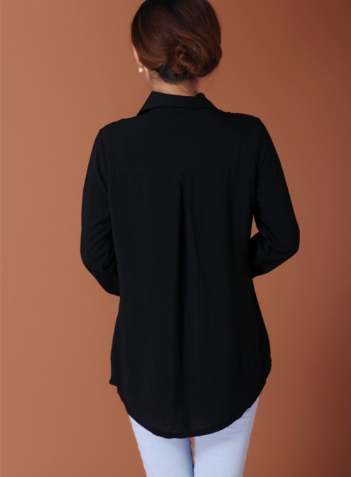 blusa de mangas largas de color negro se vende bien