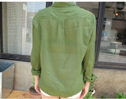 blusa de estilo coreano de color verde