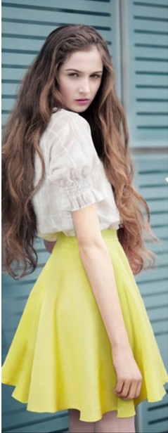 Fashion Round Neck Short Sleeve Loose Blouse + short skirt suit two-piece outfit