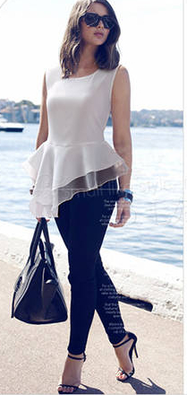 Fashion Cool Irregular Pure Color Zipper Short Dress White