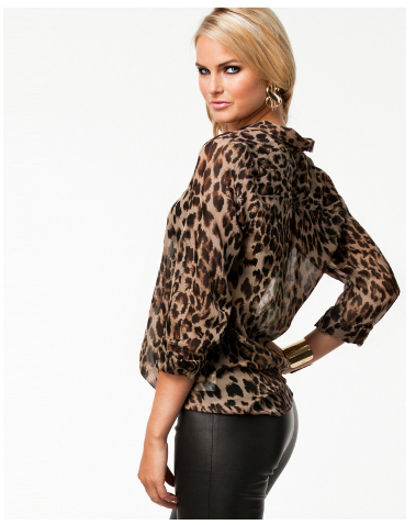 blusa de estilo europeo de color leopardo