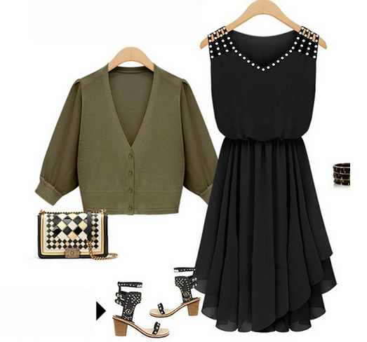 vestido moda de estilo elegante de color negro