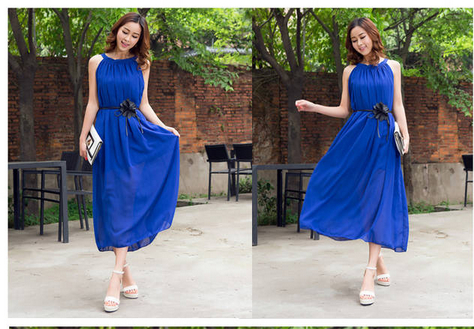 blusa y falda estilo coreano de color  azul