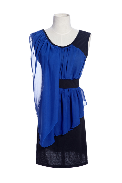 vestido de estilo elegante de color azul