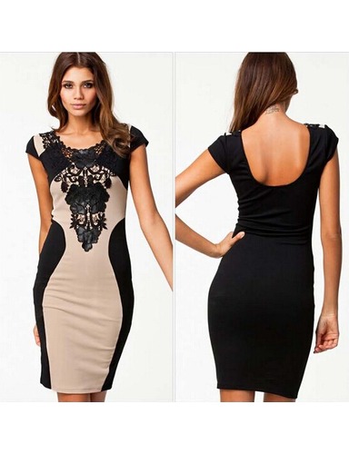 vestido de encaje estilo europeo de color negro se vende bien