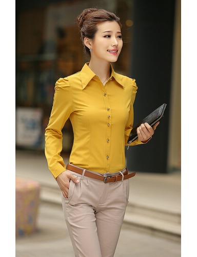 blusa de estilo elegante de color amarillo